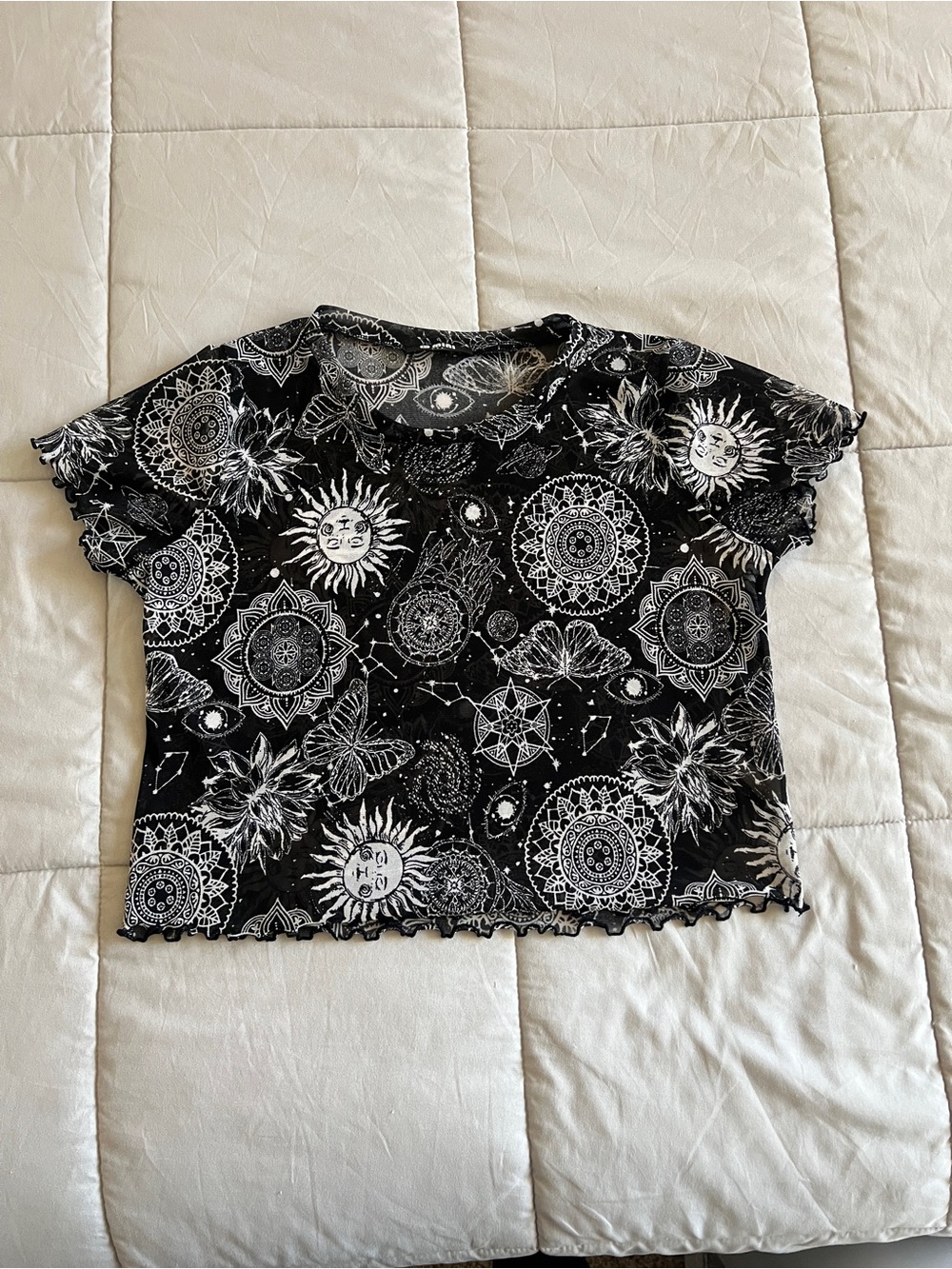 G Mini Celestial Crop Mesh Top